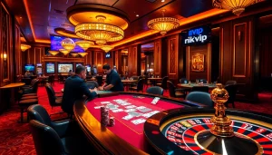 Experience the excitement of rik vip in a luxurious casino poker scene with vibrant gameplay.
