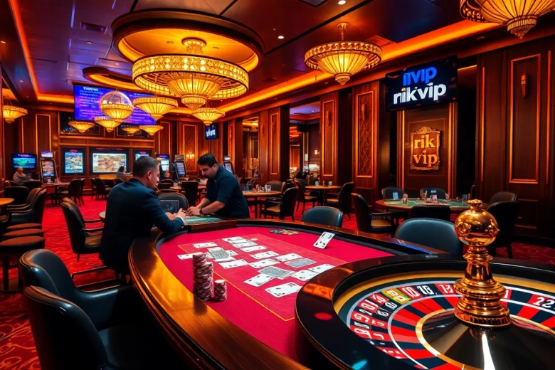Experience the excitement of rik vip in a luxurious casino poker scene with vibrant gameplay.