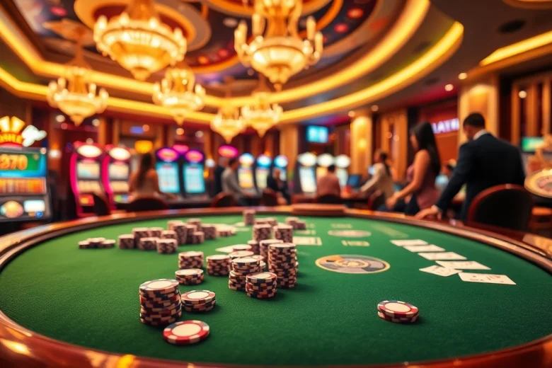 Experience thrilling gameplay at BL555 com with vibrant poker tables and captivating casino elements.