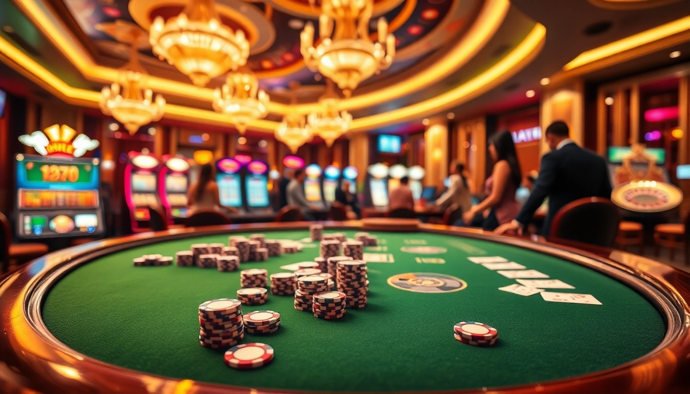 Experience thrilling gameplay at BL555 com with vibrant poker tables and captivating casino elements.