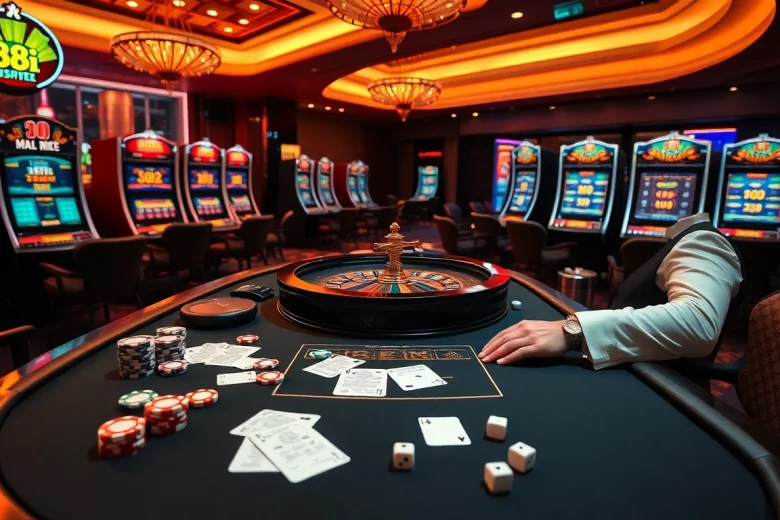 Engage in thrilling games at 88i casino with vibrant poker chips and roulette excitement.