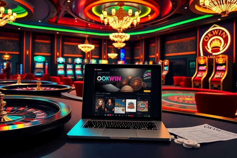 Experience the thrilling world of gambling at https://okwin.blog/ with vibrant online casino graphics.