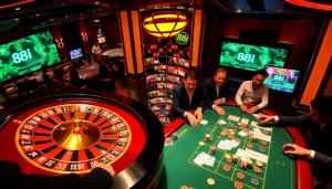Players enjoying games at the 88i casino, showcasing excitement and luxury in gambling.
