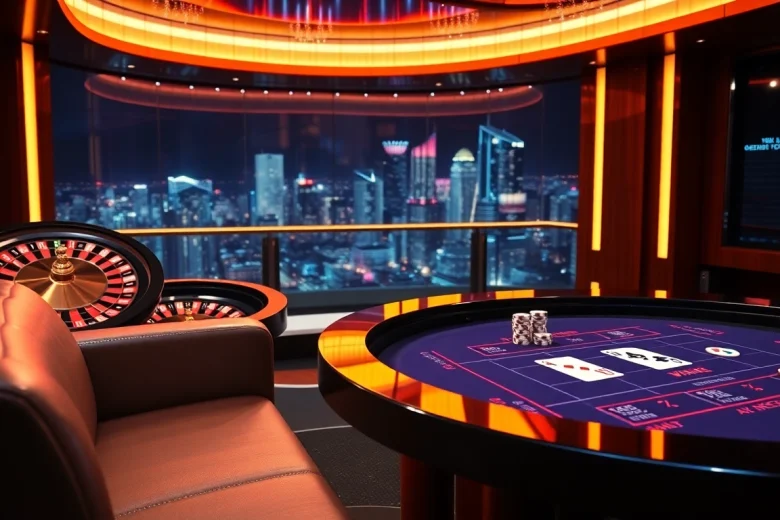 Experience the thrill of MK8 gambling with a vibrant casino interface, roulette wheel, and poker chips.