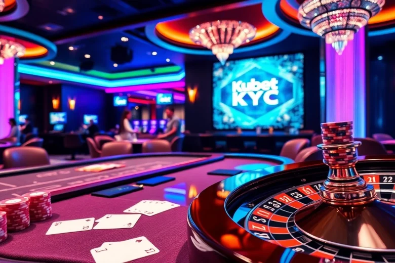 Kubet KYC players engaging in an exciting poker game at a luxurious casino table.