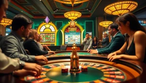 Engage in thrilling gaming experiences at 789WIN with vibrant casino tables and lively players.