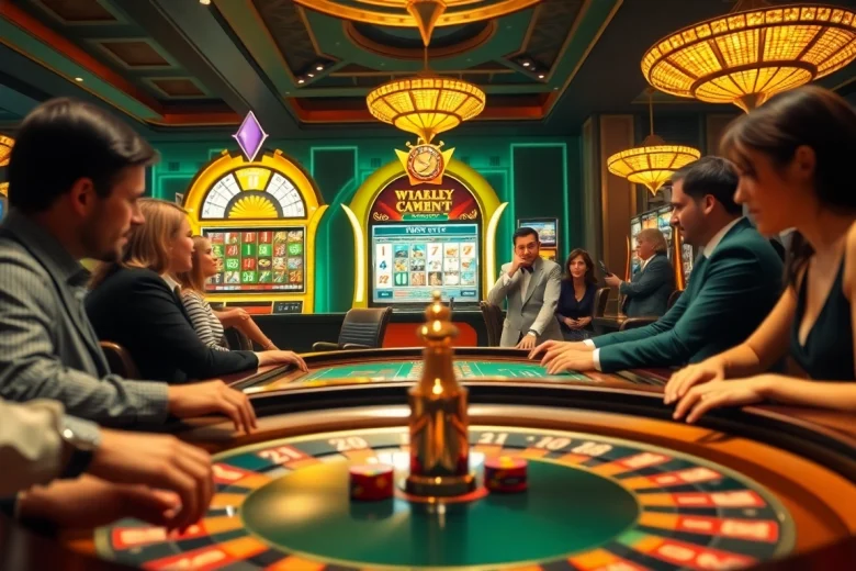 Engage in thrilling gaming experiences at 789WIN with vibrant casino tables and lively players.