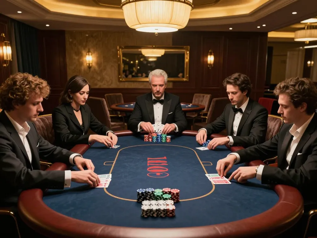 Engaged players at a poker table enjoying their game at 388bet casino venue