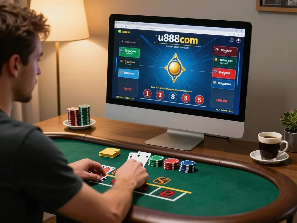 Engaging gameplay experience on u888 com with live dealer blackjack in a cozy home setting.