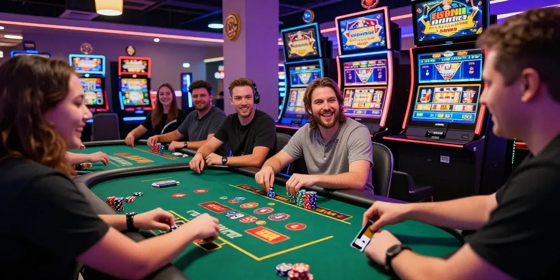 Players at casinos that accept credit cards enjoying dynamic table games and bright slot machines.