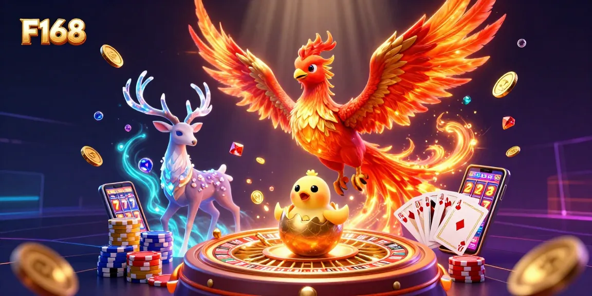 Experience thrilling gameplay at F168 with dynamic 3D casino elements, showcasing engaging characters and rich visuals.