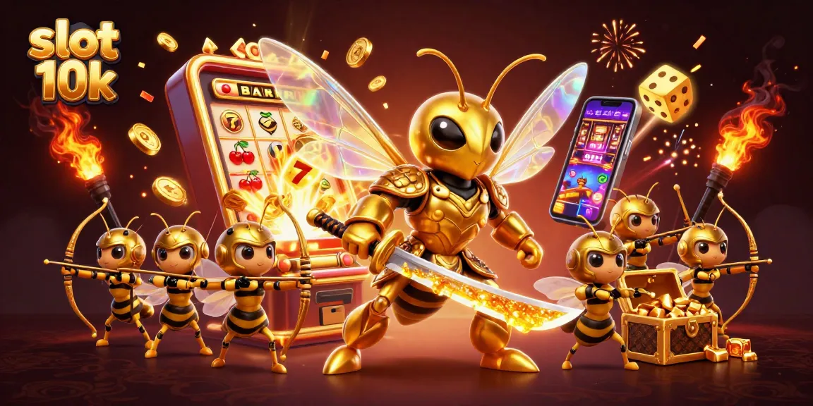 Spin to win on the slot 10k with a golden hornet and dynamic casino elements.