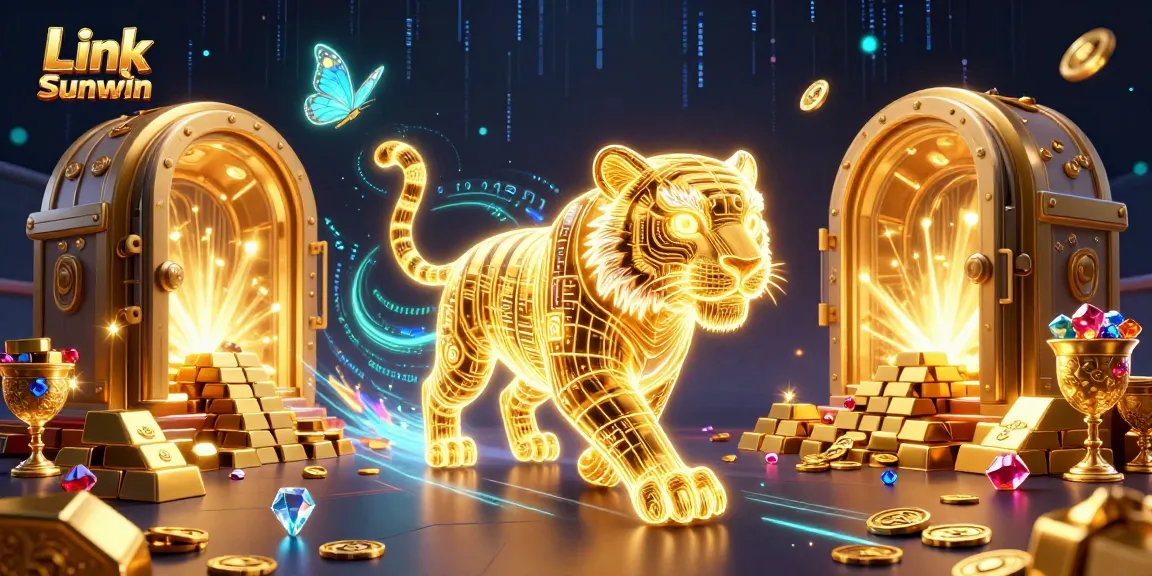 Engage in the digital casino experience at Link Sunwin with dynamic elements and a luminous design.