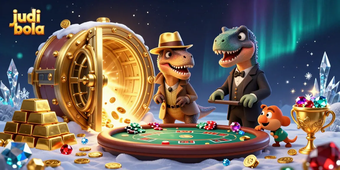 Engage in judi bola excitement with vibrant 3D casino scene full of sparkling treasures.